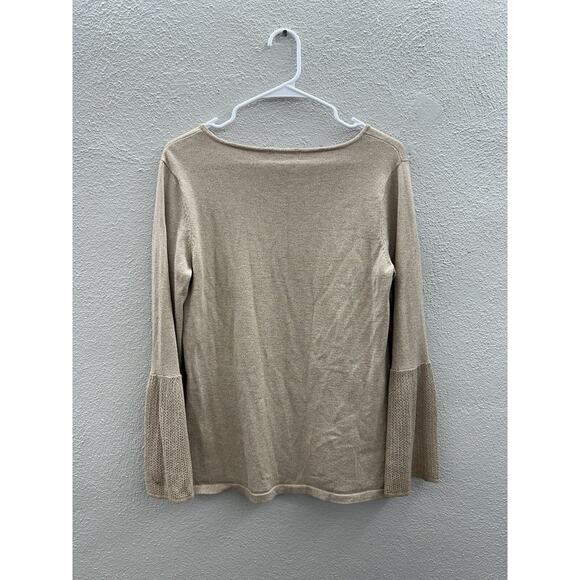 Calvin Klein Womens Top Size Medium Brown Long Bell Sleeve Knit - Picture 6 of 11